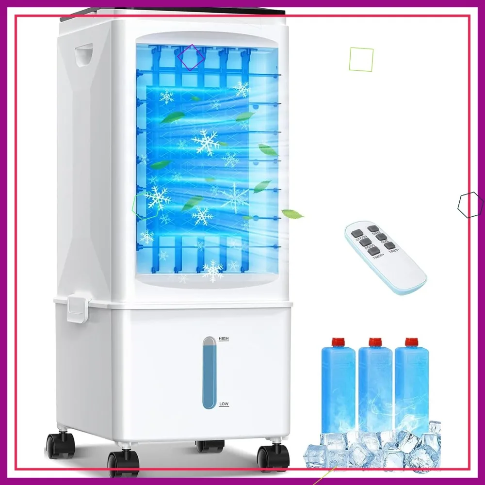 Portable Air Conditioner, 10L Reservoir Fast Cooling Evaporative Cooler, 4-in-1 AC with Remote for Room Office — Portable