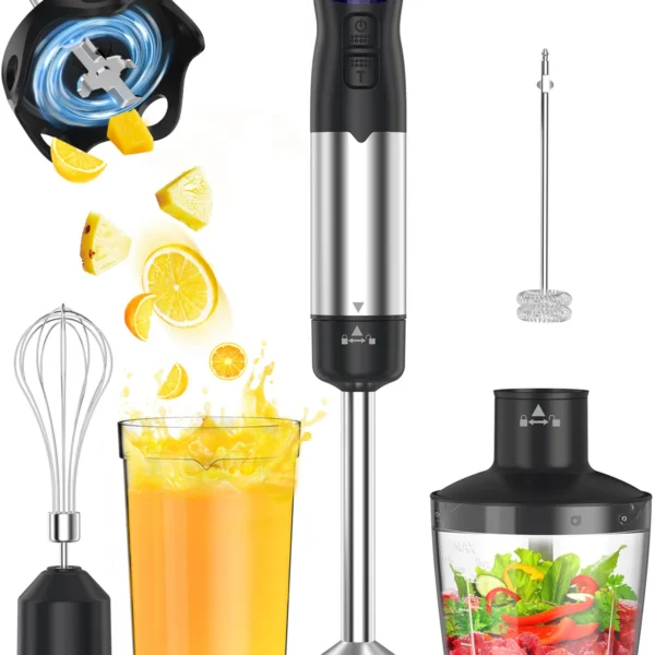 1000W Electric Immersion Handheld Blender, 5 in 1 Kitchen Hand Blender for soups, smoothies, purees and baby food. — Generic