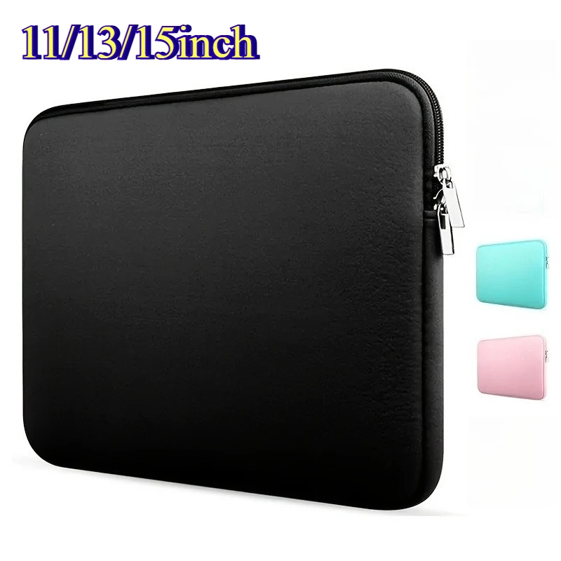 11/13/15Inch Laptop Sleeve Case Protective Soft Padded Zipper Cover Carrying Computer Bag Compatible with Notebook Tablet — Generic