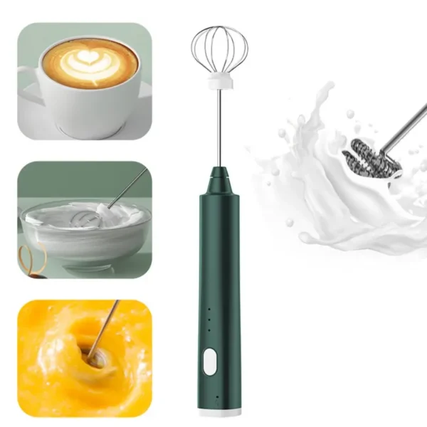 1 PCS USB Rechargeable Handheld Egg Beater 3 Speeds Electric Milk Frother Foam Maker Mixer Coffee Drink Frothing Wand Foamer — Generic