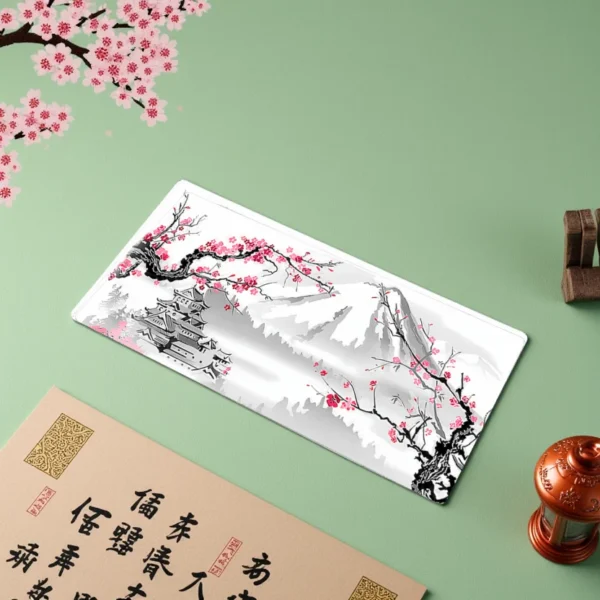 Cherry Blossoms Wrist Rest Keyboard Gaming Mouse Pad White Mousepad Pk Control Welcome Mat Desk Decorations Office Rug Keypad — Cherry