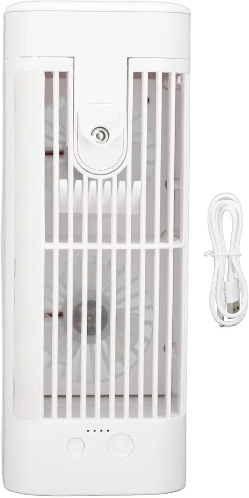 Personal Mini Air Cooler, Swamp Cooler Air Conditioner with Light USB Plug 3 Speed Dual Fans Portable Mini Air Cooler with 120mL — Personal