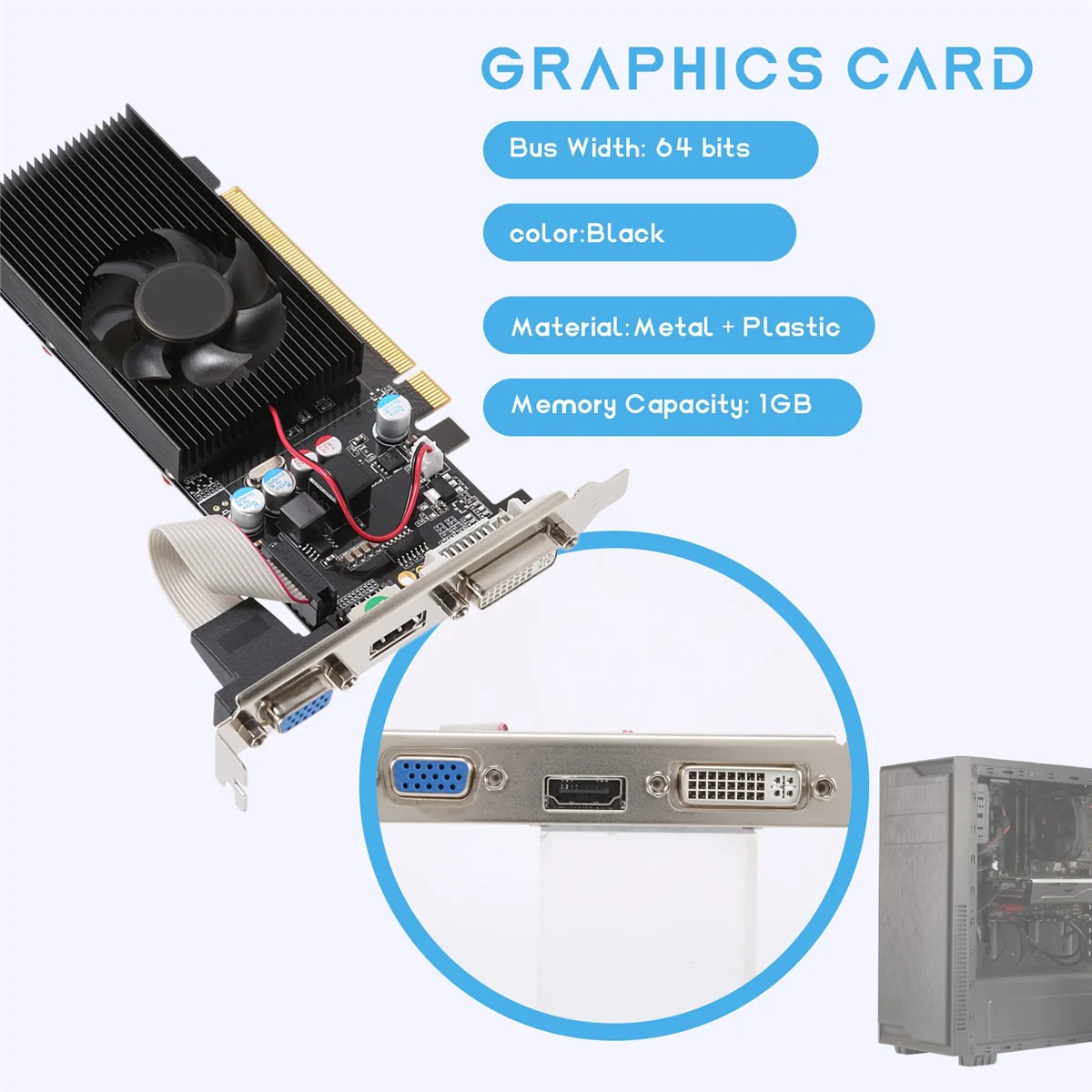 S109e093df5a2416985ba3213eeac1482s.webp Y15AGT210 1GB DDR2 64Bit Graphics Card PCIE 2.0 GPU HDMI-Compatible DVI VGA Desktop Video Card — Y15AGT210
