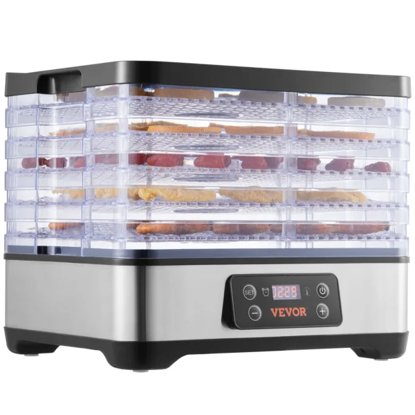 SucceBuy 5 Tray Food Dehydrator Machine 300W Stainless Steel Electric Food Dryer w/ Digital Adjustable Timer & Temperature — MAC