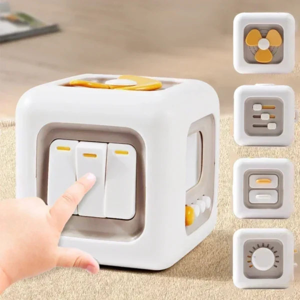 6 in 1 Montessori Cube Toys Sensory Busy Board Baby Practice Skills Drawer Cube Fidget Educational Toys for Girl Boy — Generic
