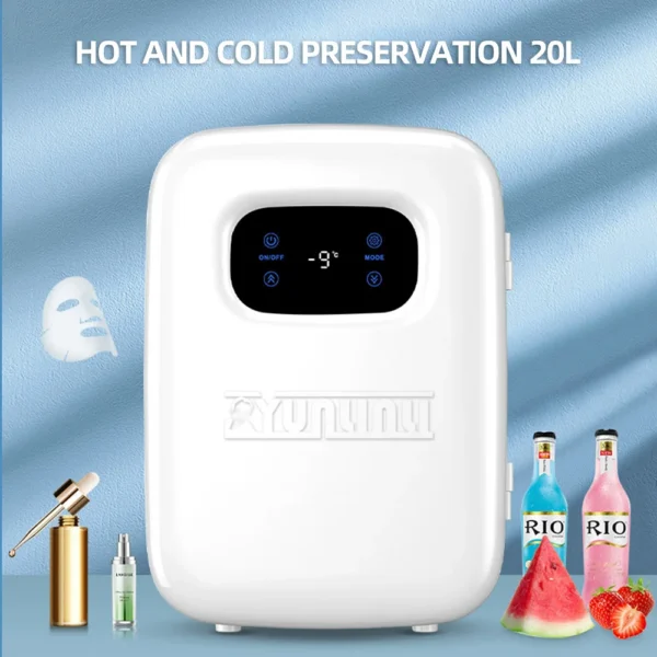 20L Car Refrigerator Portable Mini Multifunction Beauty Makeup Cosmetic Fridge Drink Cooling Fridges Auto Refrigerator — Generic