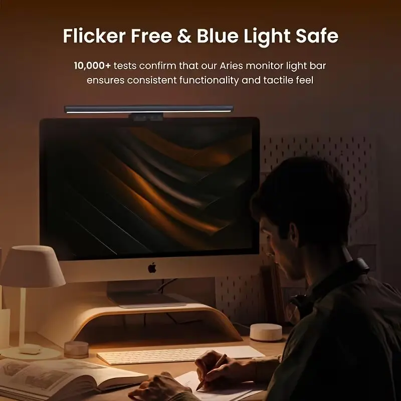 S170e935442564cb3baf2916f9bff6716R.webp USB Powered LED Monitor Light Bar, RGB Color Changing Hanging Screen Lamp, Stepless Dimmable Atmosphere Light for PC Gaming Room — USB