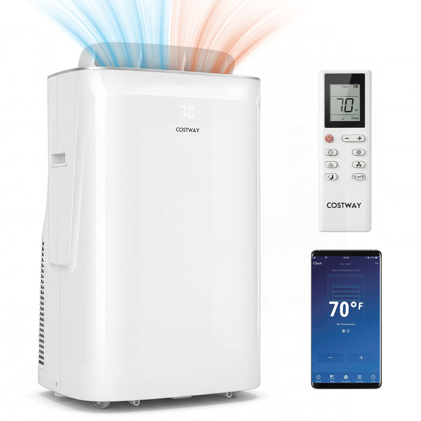 S177173926e7749b180f0fa4922c3fc52a-1.webp 15000 BTU Inverter Portable Air Conditioner w/ Fan, Dehumidifier, Auto Swing — Generic