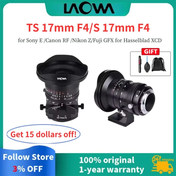 Laowa TS 17mm F4 / S 17mm F4 Wide Angle Manual Focus Zero-D Prime Lens Full Frame Tilt-Shift Camera Lens For Sony E Nikon Z — Sony