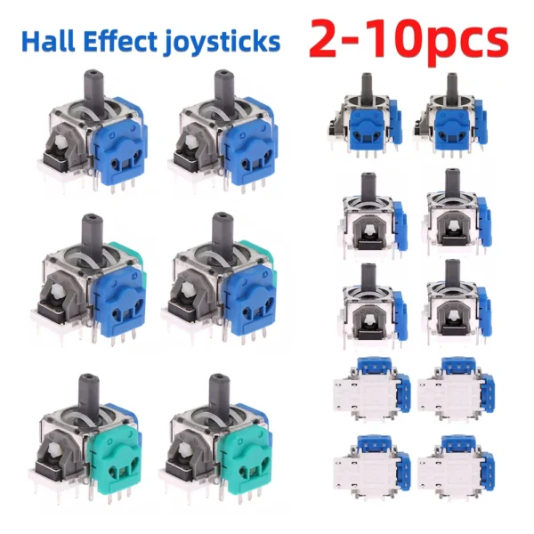 2-10PCS Hall Effect Joystick Replacement 3D Analog Joystick for PS5 PS4 Xbox Series One S/X Controller Repair Parts Accessory — Generic
