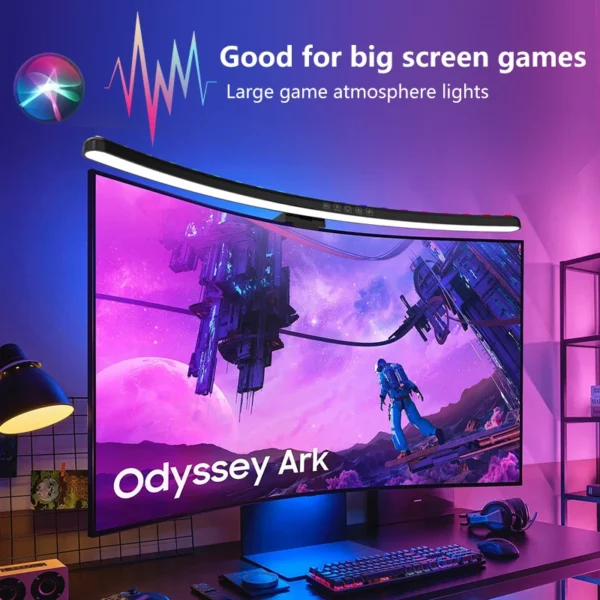Computer Monitor Light Bar RGB Music Rhythm Screen Hanging Lights Dimming Desk Lamp Reading Gaming Table Lighting — Computer