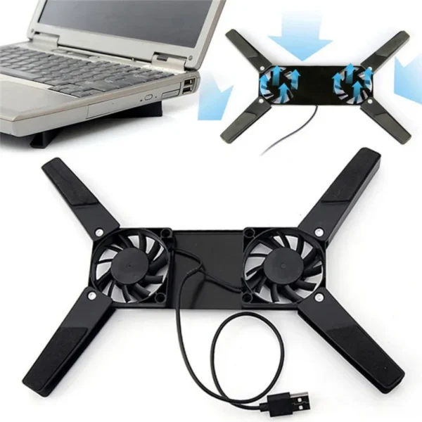 New Laptop Cooling Pad Laptop Cooler USB Powered Cooling Pad Bracket 2 Fans for Laptop Universal 7 15" 1 Laptop Stand — New