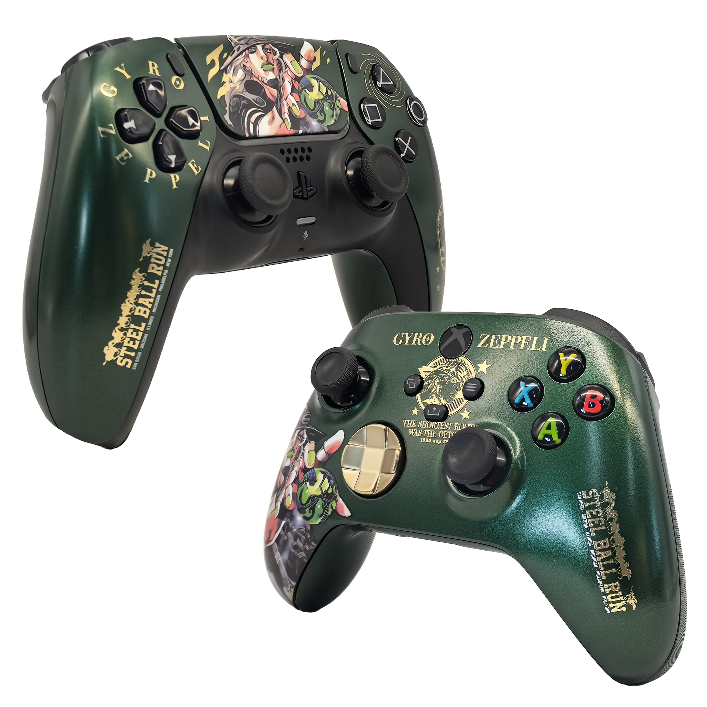 S1bbe8d42c38e4421ac49bdf1fc35a0a5a.webp For PS5 & Xbox Series X/S Controller Shell Replacement, Gyro Zeppeli Jojo Housing Case Front Back Cover Touchpad Button — For