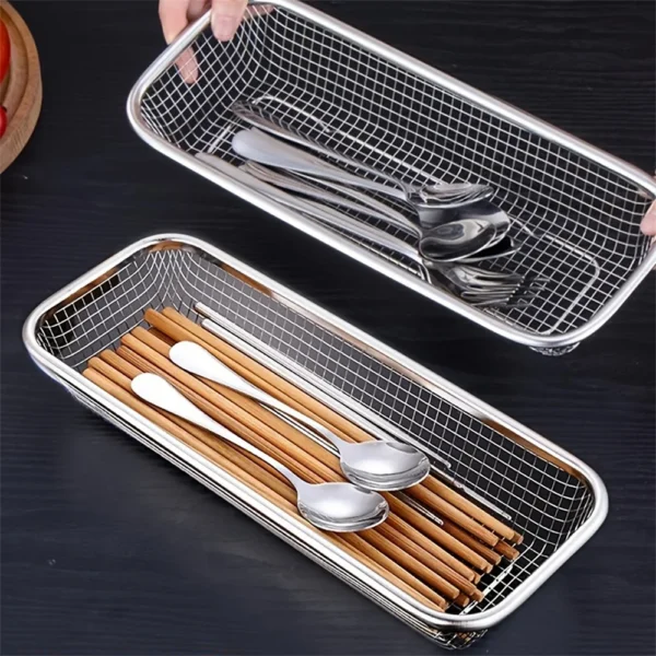 2PCS dishwasher utensil basket, utensil storage rack, stainless steel utensil storage box, chopstick spoon, fork, knife — Generic