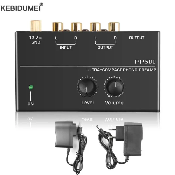 PP500 Mini Amplifier Headphone Amplifier Phono Preamp Preamplifier Stereo Audio Amplifier Earphone Amplifier With Power Adapter — PP500