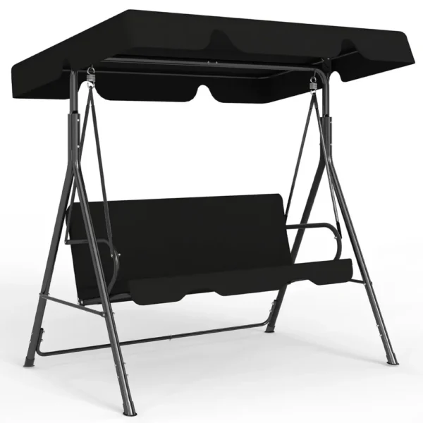 Outdoor Patio Swing Chair with Adjustable Canopy, Outdoor Patio Glider Swing with Heavy Duty Stand for 3 Adult, Customized — Outdoor