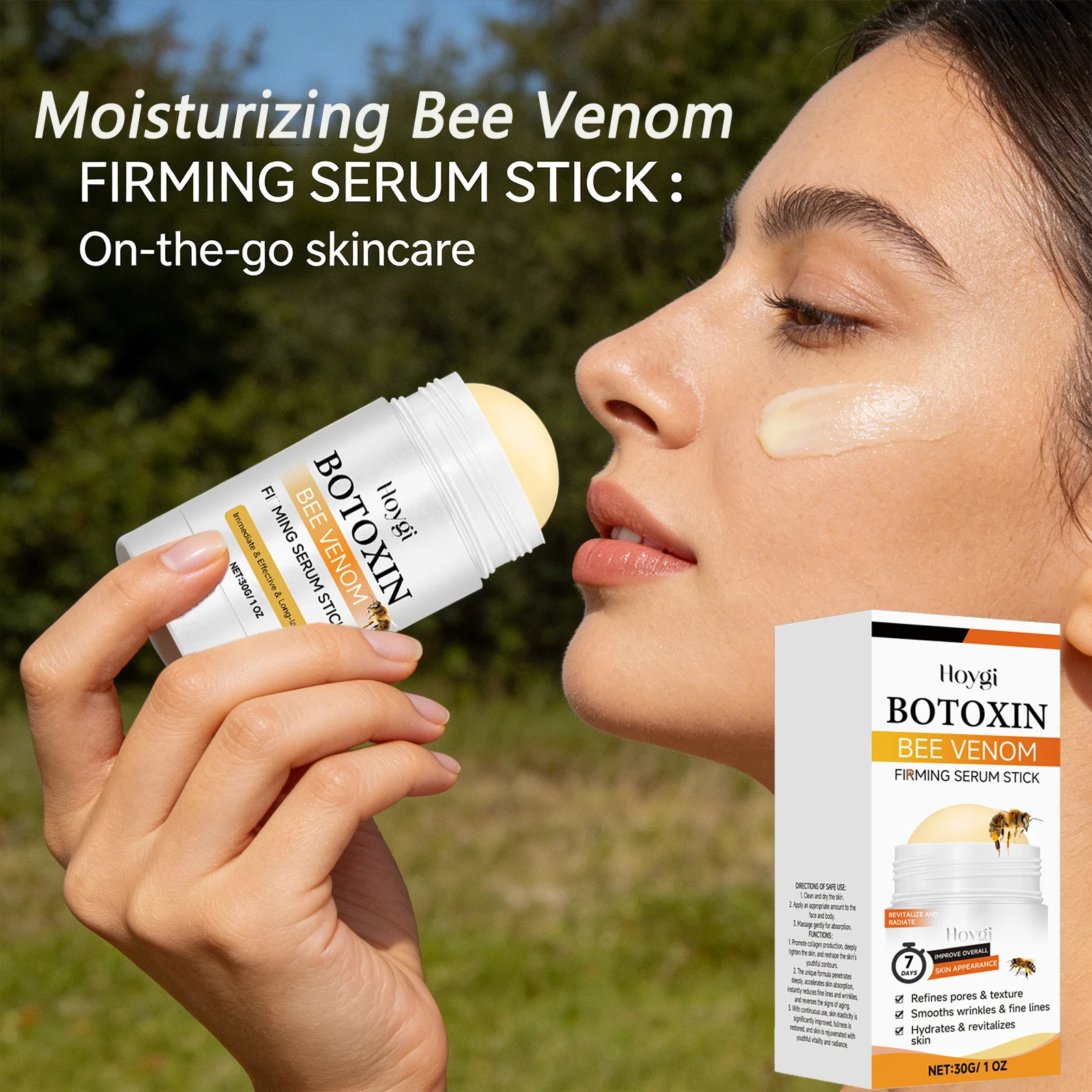 S22e7ac3e73d5443c9e445d1c05ee1c76d.webp Bee Venom Firming Serum Stick Moisturizing Smoothing Fade Fine Lines Shrink Pores Improve Elasticity Revitalizing Face Care Balm — Bee