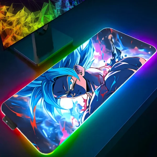 LED Mouse Pad Dragon Ball Backlight Gaming Accessories PC Computer Keyboard Gamer RGB Desk Mat alfombrilla xxl HD Anime Mousepad — LED