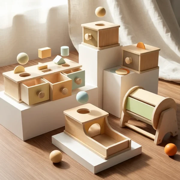 New Montessori Macaroon Color Spinning Drum Match Coin Box Permanent Box Round Rectangular Box Kids Sensory Toys for Baby Gifts — MAC