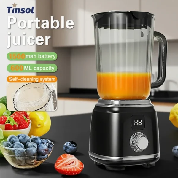TINSOL New Home Juicer 10 Blades 3000mAh Multifunctional Blender Knob Juicer Ice Crusher High Juicing Rate Kitchen Tools — TINSOL
