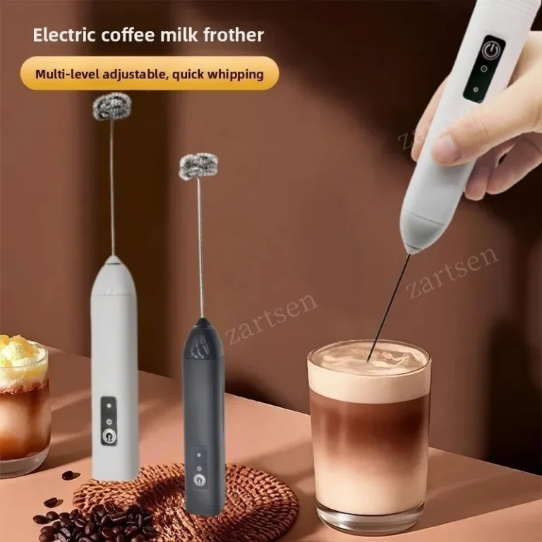 Wireless Milk Frother Electric Type-C Handheld Blender Stainless Steel Mini Coffee Maker Whisk Mixer For Coffee Cappuccino Cream — Wireless