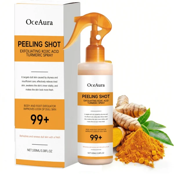 Body Keratin Care Kojic Acid Turmeric Spray Gently Exfoliating Peeling Solution Nourishing Hydrating Skin Care All Skin Types — Body