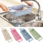 Adjustable Dish Drainer Sink Drain Basket Washing Vegetable Fruit Plastic Drying Rack Kitchen Accessories Storage Organizer Tool — Adjustable