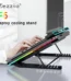 Zezzio F5 RGB Laptop Cooling Pad 12-17 Inch Laptop Cooler Stand 6 Quiet Fans 7 Angle Adjustable With Mobile Phone Holder — Zezzio