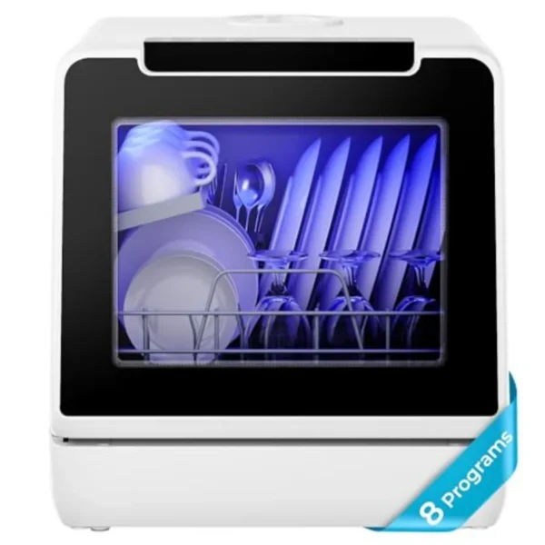 Portable Mini Dishwasher for Apartments RVs with 5L Water Tank No Hookup Needed Self Clean/Baby Care/Air Dry Stainless Steel In — Portable