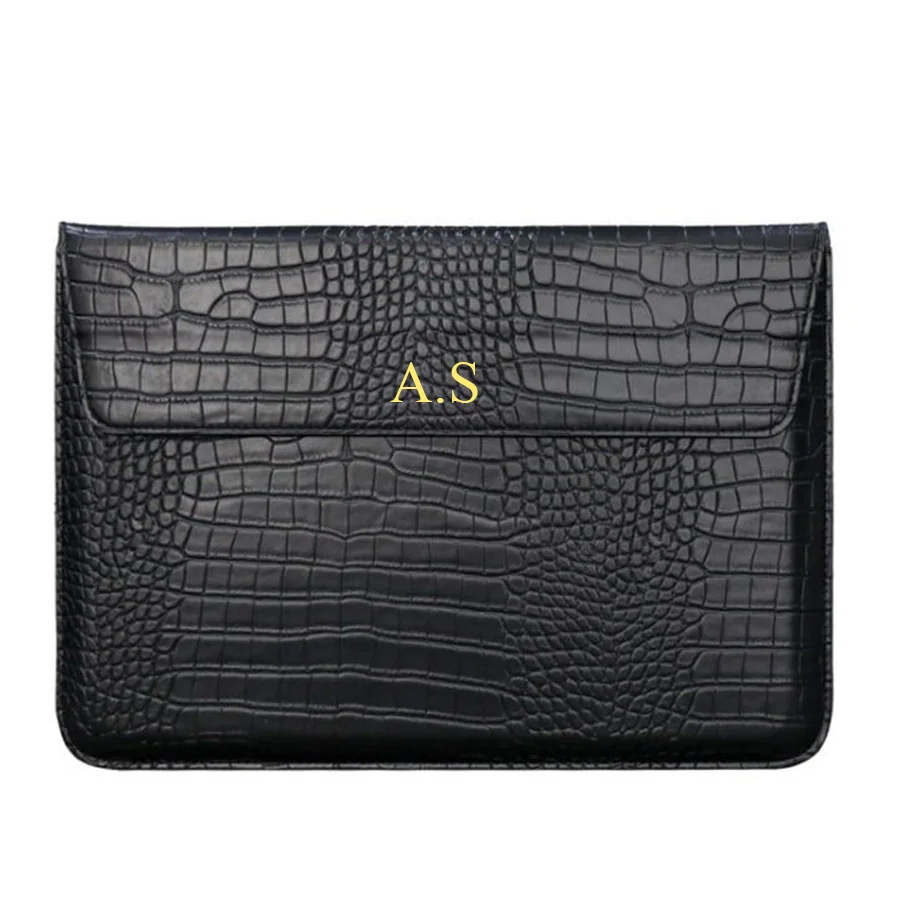 Free Custom Letters Laptop Sleeve For Macbook Air 13 Case 11 13.3 15.4 Retina Unisex Sleeve Envelope Leather Laptop Sleeve Pouch — MAC