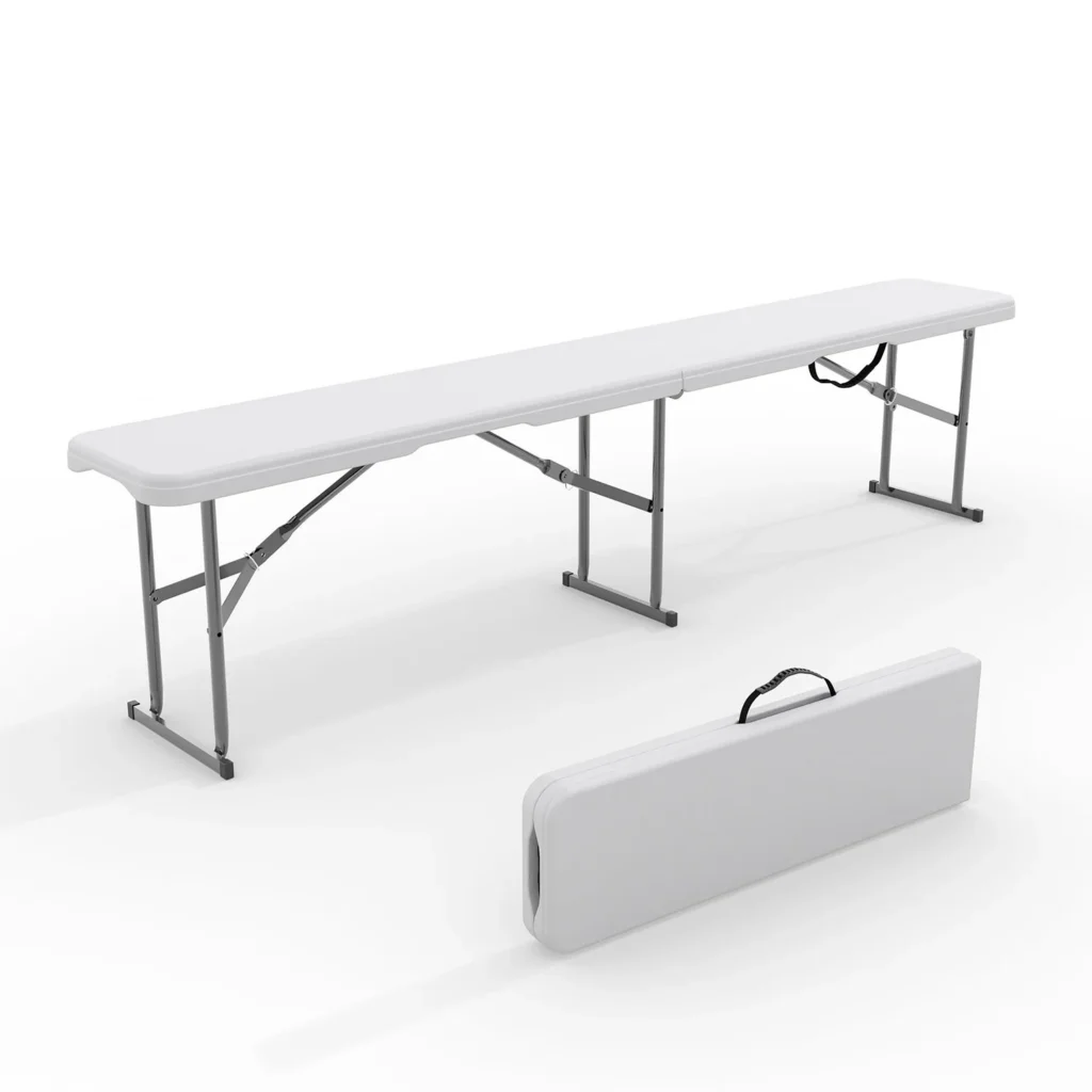6FT Portable Folding Bench Seat With Carry Handle & Lock For Outdoor Picnic, Camping, Indoor Events, Heavy Duty & Stable — Generic
