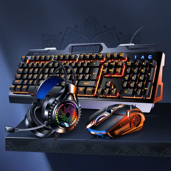 RGB Gamer Keyboard Gaming Keyboard and Mouse Headphone Gamer Kit Backlit USB Wired Computer KeyboardFor Pc Laptop 3 In1 Teclado — RGB