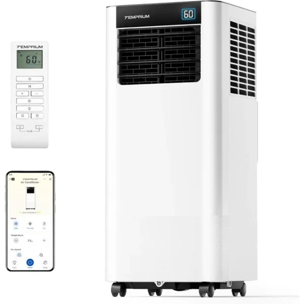 Portable Air Conditioner with WIFI Enabled, Smart Portable AC for rooms up to 350 Sq.ft., 3-in-1 Room Air Conditioner — Portable