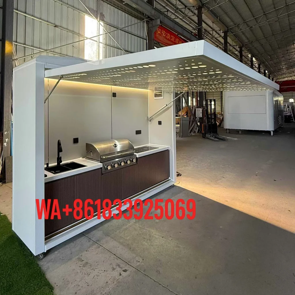 Customized Modular Outdoor Kitchen Pods BBQ Pod Stylish Outdoor Cooking Cabin with Electrical Water System for Catering Business — Ring