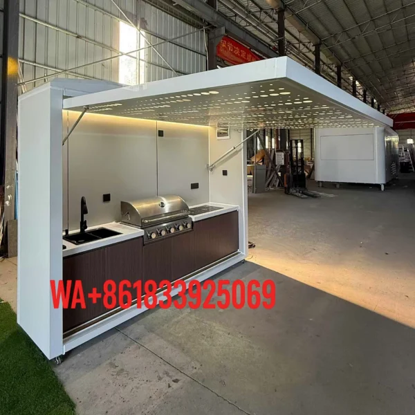 Customized Modular Outdoor Kitchen Pods BBQ Pod Stylish Outdoor Cooking Cabin with Electrical Water System for Catering Business — Ring