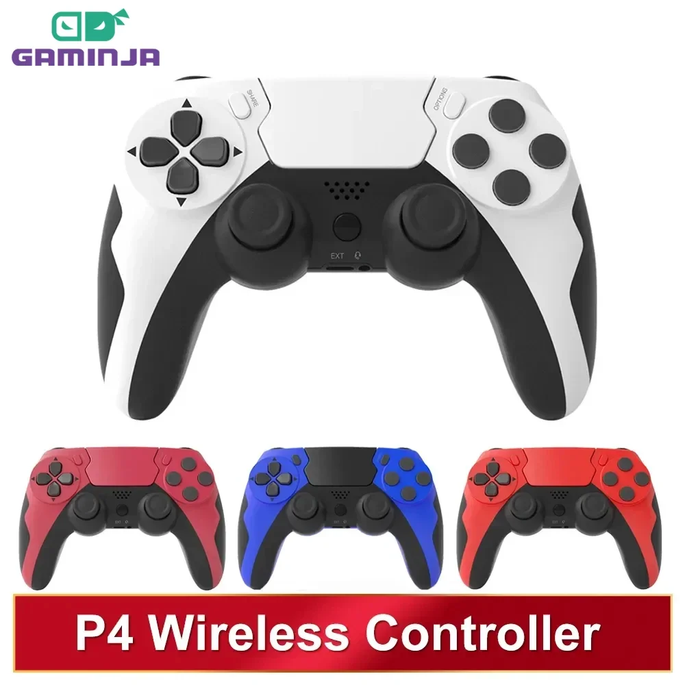 GAMINJA Wireless Controller Bluetooth Gamepad Double Vibration 6Axis Joypad Touchpad Microphone Earphone Port For PS4 PS3 PC — GAMINJA