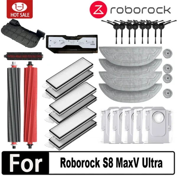 Roborock S8 MaxV Ultra robot Vacuum Cleaner Accessories mop Choth vacuum bags Side Brush Filter Replaceable Spare Parts — Roborock