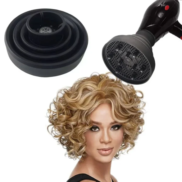 Salon Tool Universal Silicone Hairdryer Diffuser Cover Adjustable Foldable Temperature Resistant Dispersing Drying Hair Dryer — Salon