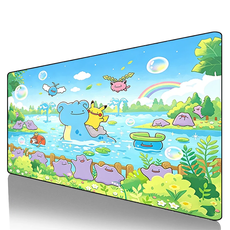 Mouse Pad Pokemon Pikachu Gengar Gamers Decoracion Gamer Desk Mat Mousepad XXL Gaming Accessories Varmilo Rug Keyboard Carpet — Mouse