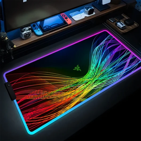RGB Mousepad LED Razer Logo Desk Mat Office PC Gaming Accessories Mouse Pad Computer Gamer Cabinet Keyboard Pad Rubber Table Mat — Razer