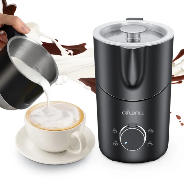 Milk Frother and Steamer 8-in-1 Electric Frother for Coffee, 400ml Large Capacity Detachable Milk Steamer Easy to Clean — Milk
