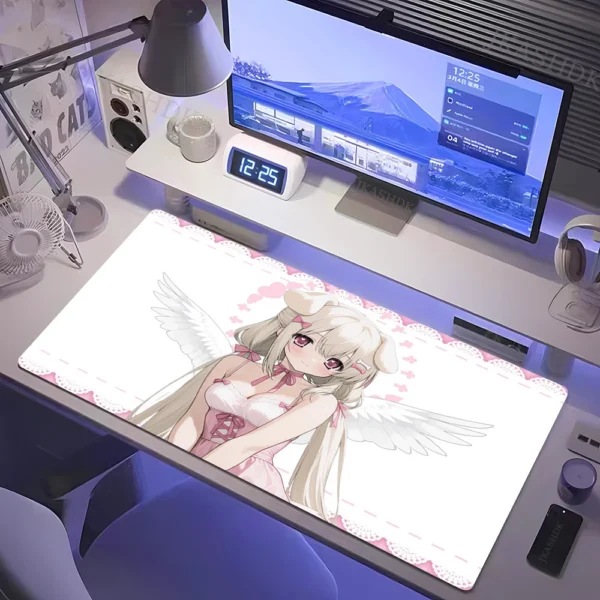 Cute Girl Mouse Pad Large Computer Gamer Table Mat XXL Rubber Gaming Keyboard Mousepad Colorful Pink Deskpad Office Accessories — Cute
