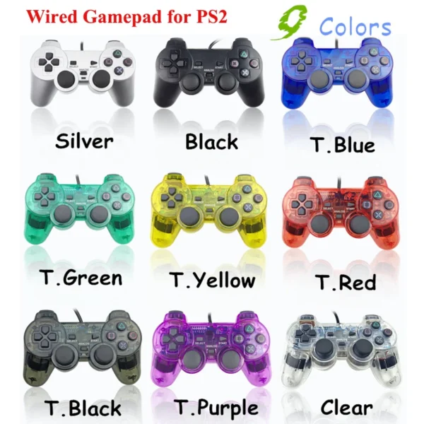 9 Colors Wired Gamepad for Sony PS2 Controller Gamepad for Sony PS2 Console Controller Mando Joystick Console Gaming Accessories — Sony