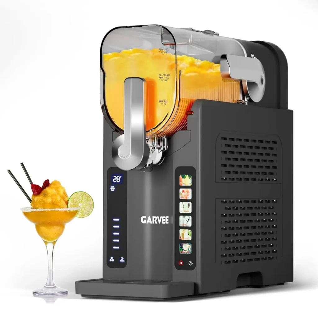 Slushie Machine for Home No Ice Needed,Frozen Drink Maker with LED Display & 6 Pre-Set Programs,Quiet Compressor Slushy Machine — MAC