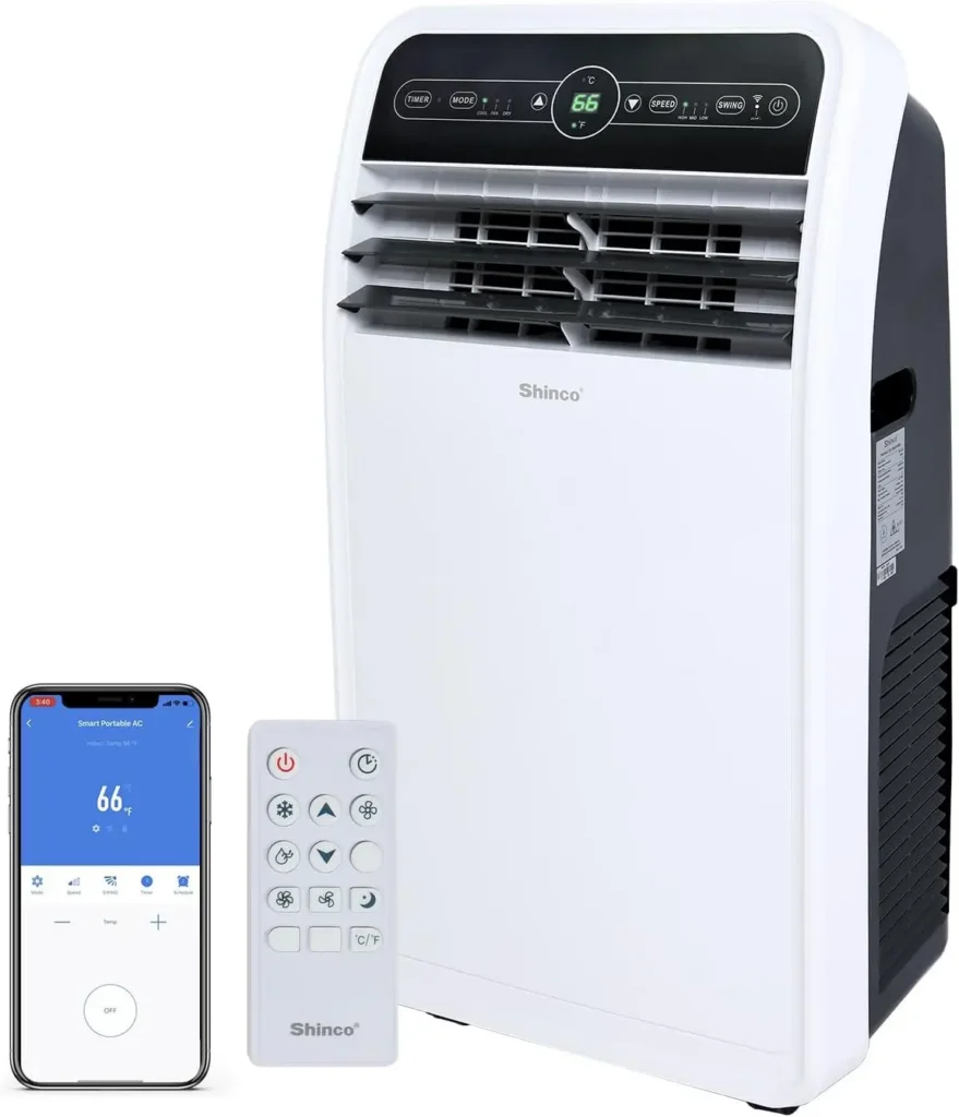 Shinco 10,000 BTU Portable Air Conditioner, Portable AC Unit with Built-in Cool, Wi-Fi Enabled for Room up to 400 sq. — Shinco