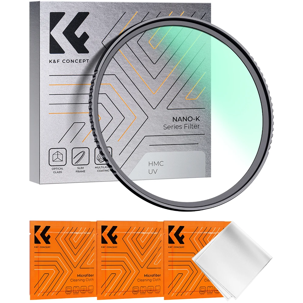K&F Concept 37-86mm UV Filter Lens Optics with Multi Coated Protection for Camera Lenses 49mm 52mm 55mm 58mm 62mm 67mm 77mm 82mm — K&F