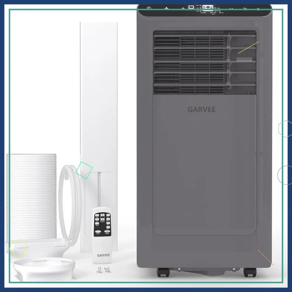S71a1c945a5a748c295bb37737902c1b9E-1.webp 8000 BTU Portable Air Conditioner, Cools Up to 350 Sq.Ft., Remote Control, 48dB, Dehumidifier, Fan, Sleep Mode, 24H Timer — Generic
