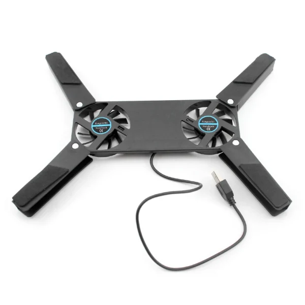 USB Powered Laptop Cooling Pad with Double 60mm Fans Foldable Cooler Pad Laptop Stand for Notebook Laptop PC Computer — USB