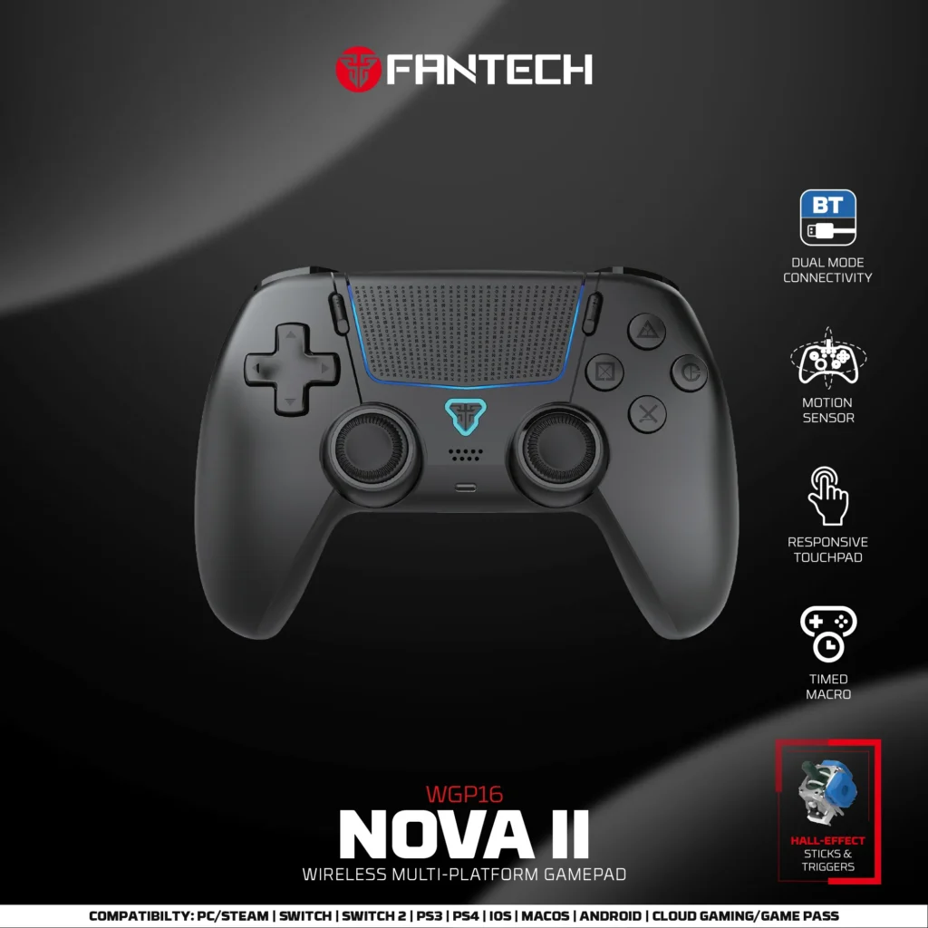 FANTECH NOVA II WGP16 Wireless Gamepad Gyro Sensor Hall Joystick and Effect Trigger for PS4 NS2 Wired Controller Gamer — FANTECH