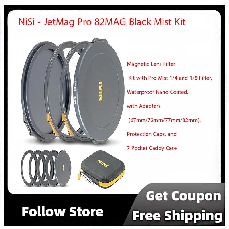 NiSi - JetMag Pro 82MAG Black Mist Kit, Magnetic Lens Filter Kit with P ro Mist 1/4 and 1/8 Filter — NiSi